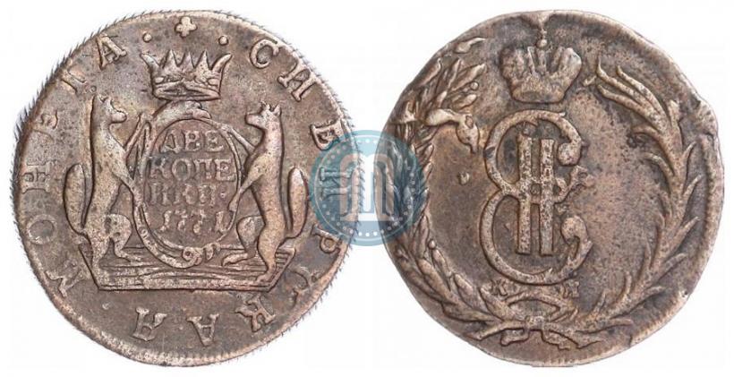 Фото 2 копейки 1771 года КМ 
