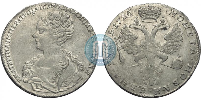 Picture 1 rouble 1726 year  "Moscow type, portrait turned to the left"