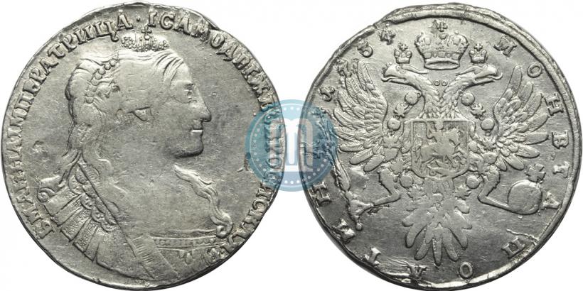 Picture Poltina 1734 year  "Type of 1735"