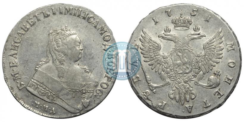 Фото 1 рубль 1751 года ММД 