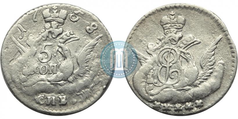Фото 5 копеек 1758 года СПБ 