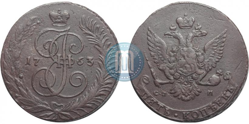 Picture 1 rouble 1764 year ММД-EI 