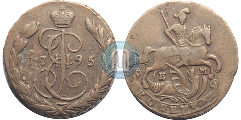 Picture 1 kopeck 1795 year ЕМ 