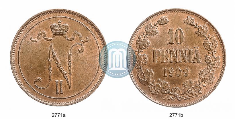 Picture 10 pennia 1909 year  