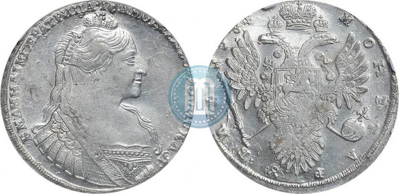 Фото 1 рубль 1734 года  "Тип 1735 года"