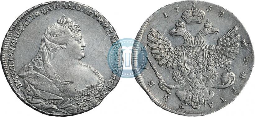 Picture 1 rouble 1738 year  "Moscow type"
