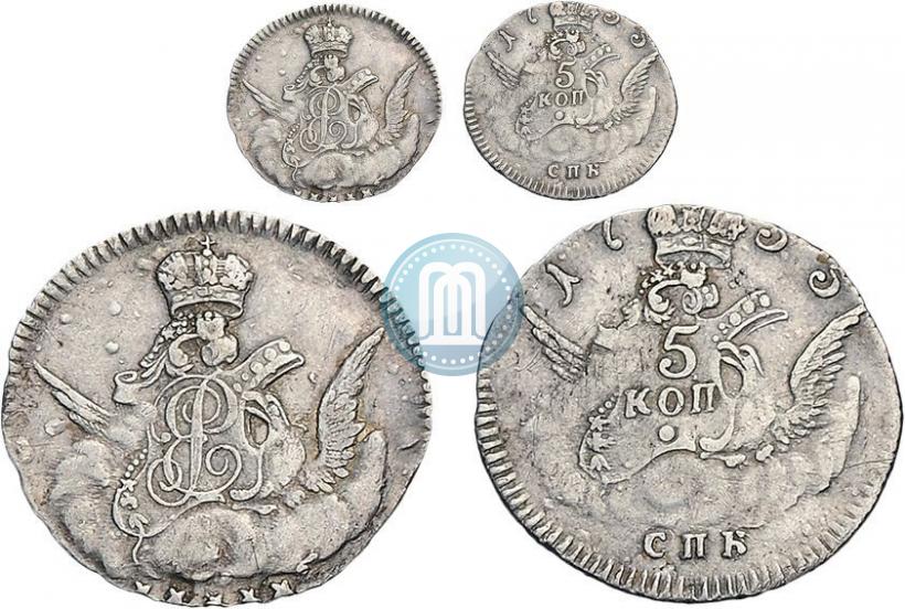 Фото 5 копеек 1755 года СПБ 