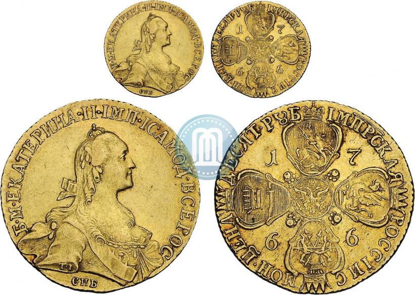 Picture 10 roubles 1766 year СПБ 