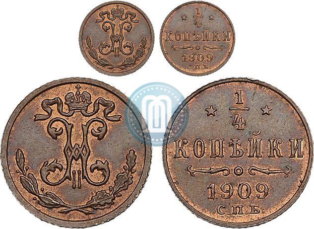 Picture 1/4 kopeck 1909 year СПБ 
