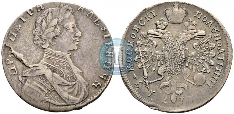 Фото Полуполтинник 1713 года G "Портрет работы С. Гуэна"