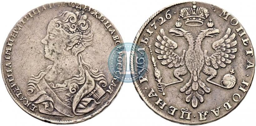 Picture 1 rouble 1726 year  "Moscow type, portrait turned to the left"