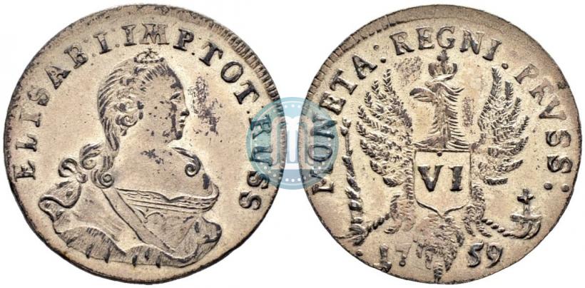 Picture 6 groszy 1759 year  