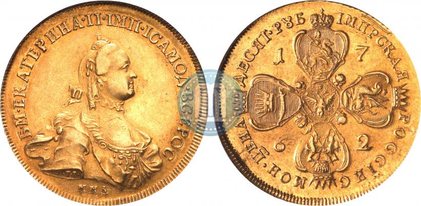 Фото 10 рублей 1762 года ММД 