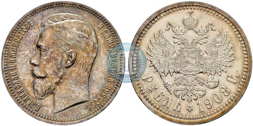 Picture 1 rouble 1908 year (ЭБ) 