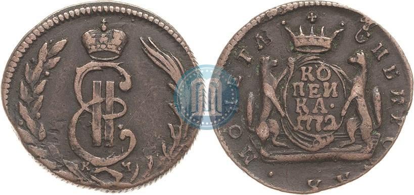Picture 1 kopeck 1772 year КМ 
