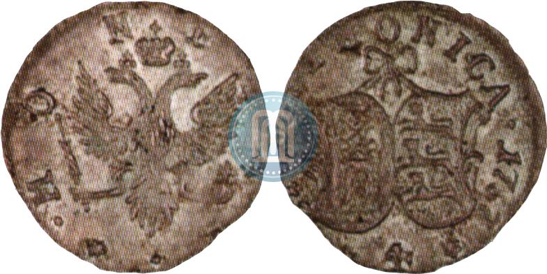 Picture 4 kopecks 1757 year  "For Livonia"