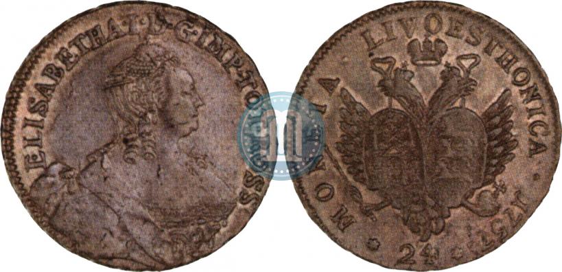 Picture 24 kopecks 1757 year  "For Livonia"