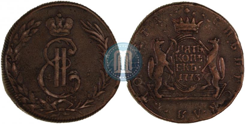 Фото 5 копеек 1773 года КМ 