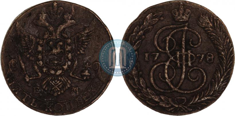 Фото 5 копеек 1778 года ЕМ 