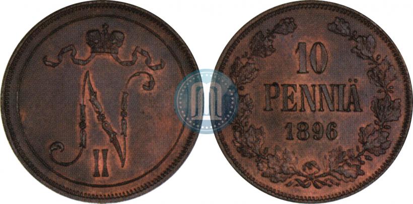 Picture 10 pennia 1896 year  