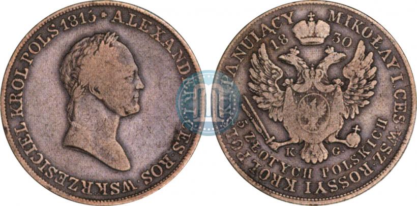 Picture 5 złotych 1830 year KG 