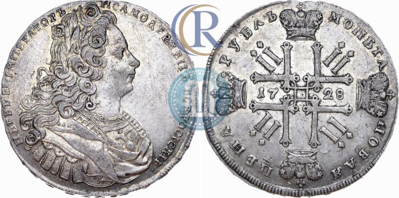 Фото 1 рубль 1728 года  "Тип 1727"