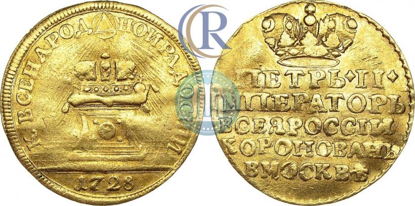 Picture Token Coin 1728 year  "Coronation of the Emperor Peter II"