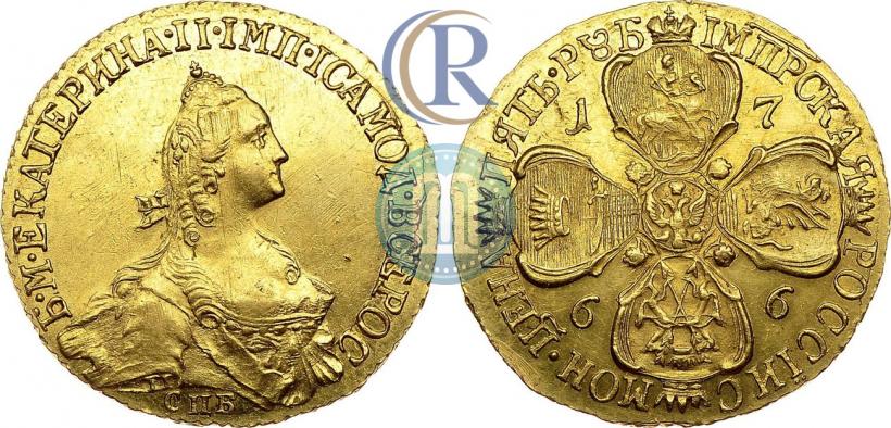 Фото 5 рублей 1766 года СПБ 
