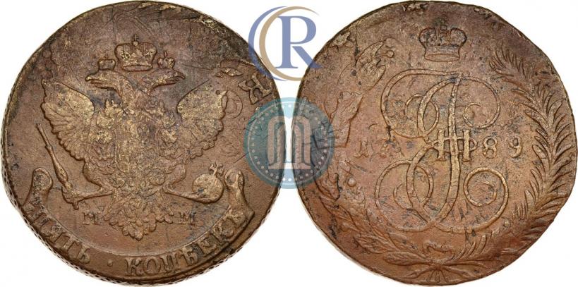Фото 5 копеек 1789 года ММ 