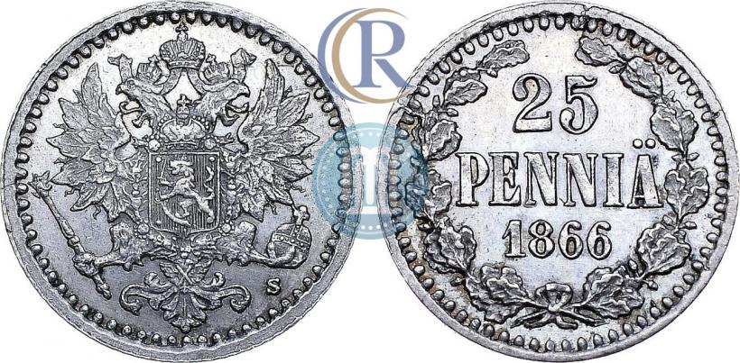 Picture 25 pennia 1866 year S 