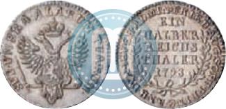 Фото Ein halber reichsthaler 1798 года  "Княжество Йевер"