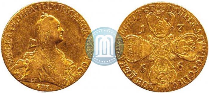 Picture 10 roubles 1766 year СПБ 