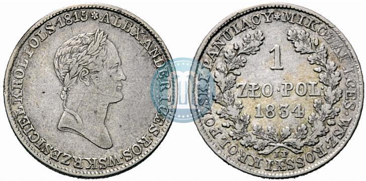 Picture 1 złoty 1834 year IP 