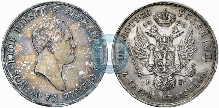 Picture 10 złotych 1820 year IB 