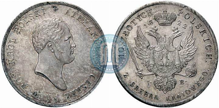 Picture 10 złotych 1822 year IB 