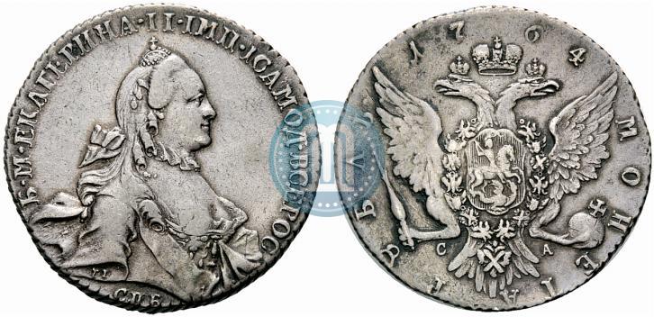 Фото 1 рубль 1764 года СПБ-СА 