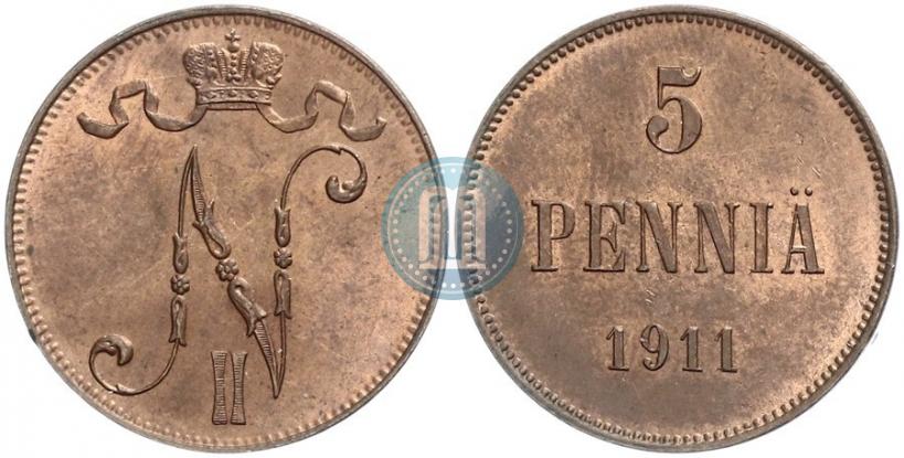 Picture 5 pennia 1911 year  