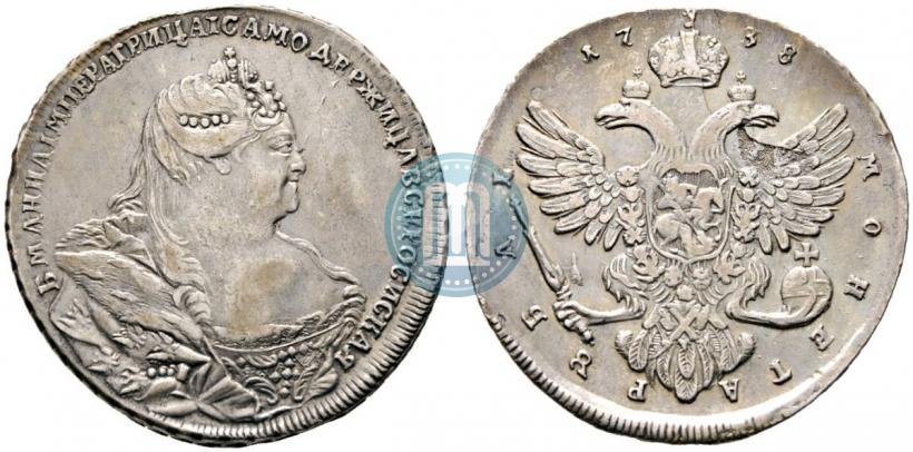 Picture 1 rouble 1738 year  "Moscow type"