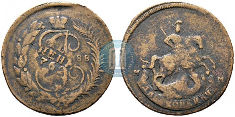 Фото 2 копейки 1788 года ММ 