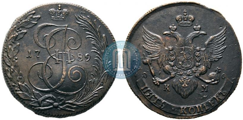 Picture 5 kopecks 1789 year КМ 