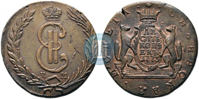 Фото 10 копеек 1773 года КМ 