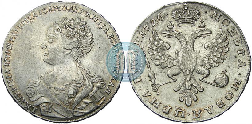 Picture 1 rouble 1726 year  "Moscow type, portrait turned to the left"