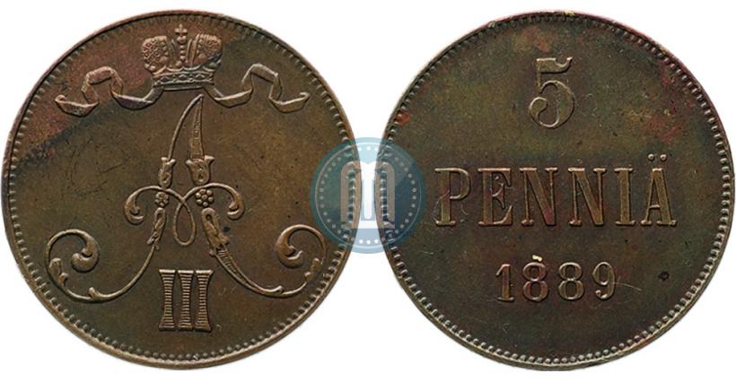 Picture 5 pennia 1889 year  
