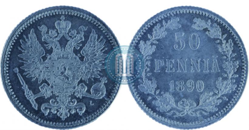 Фото 50 пенни 1890 года L 