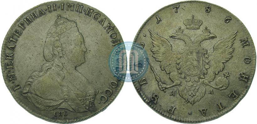 Picture 1 rouble 1786 year СПБ-ЯА 