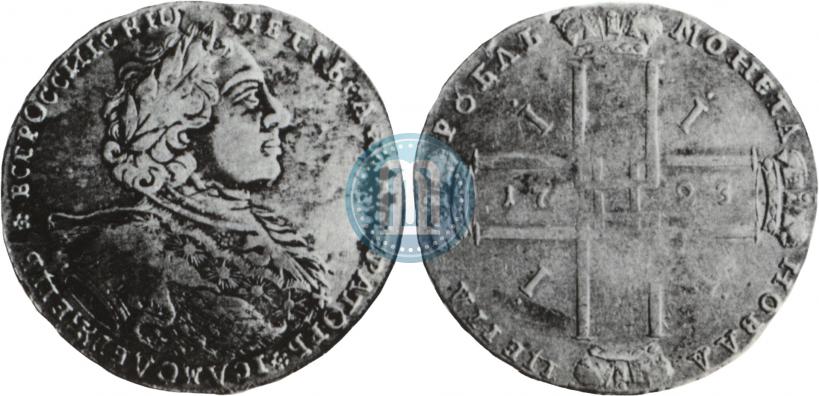 Фото 1 рубль 1723 года OK "Портрет в горностаевой мантии"