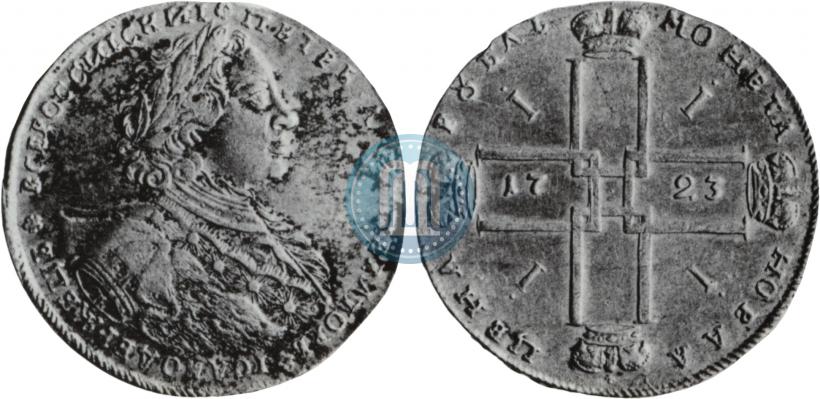 Фото 1 рубль 1723 года OK "Портрет в горностаевой мантии"