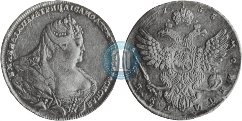 Picture 1 rouble 1738 year  "Moscow type"