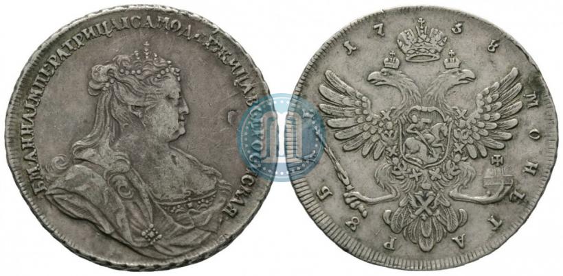 Picture 1 rouble 1738 year  "Petersburg type"