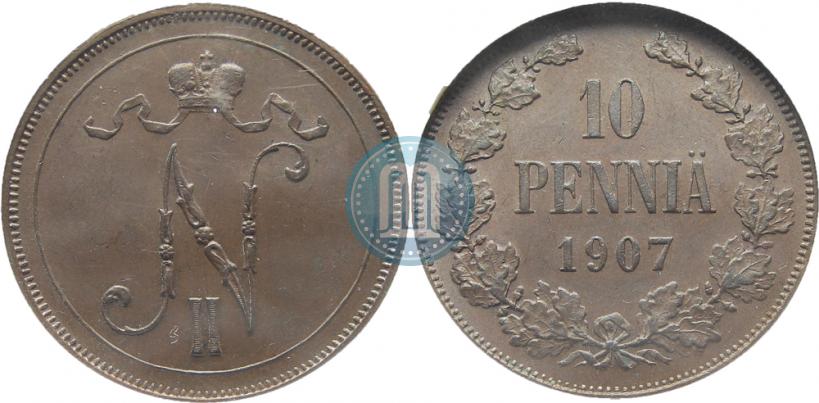 Picture 10 pennia 1907 year  